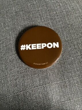 #KEEPON Brown Pinback Button